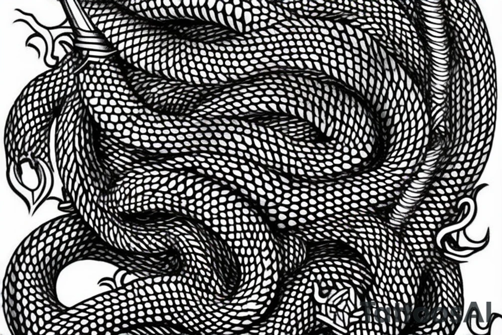 dragon Norse rope scales laying down for a forearm. tattoo idea