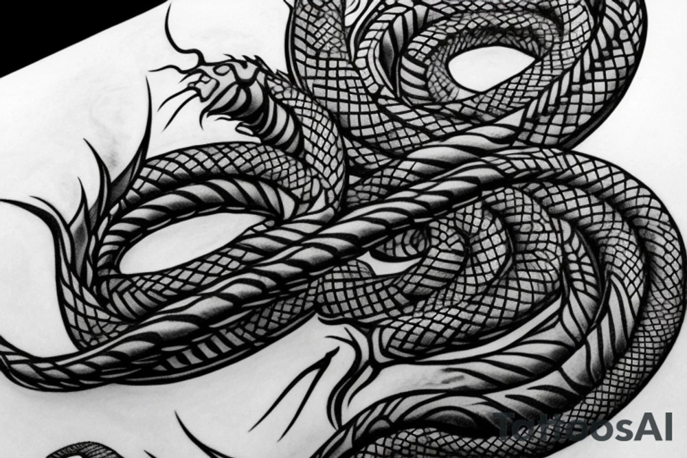 dragon Norse rope scales laying down for a forearm. tattoo idea