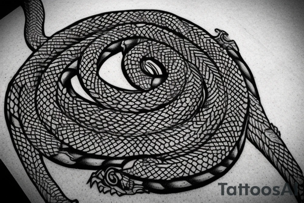 dragon Norse rope scales laying down for a forearm. tattoo idea