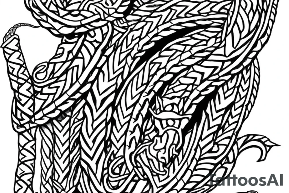 dragon Norse rope scales laying down for a forearm. tattoo idea