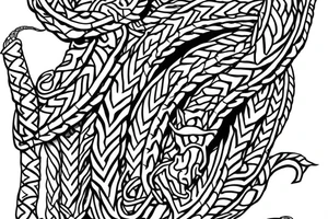 dragon Norse rope scales laying down for a forearm. tattoo idea