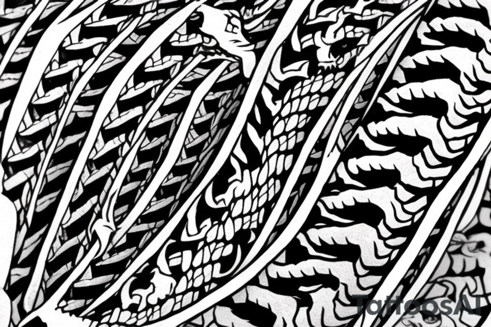 dragon Norse rope scales laying down for a forearm. tattoo idea