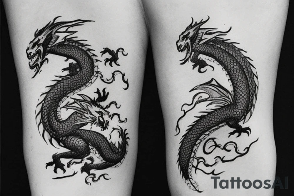 Hey there! I'm looking to build a dragon tattoo and I was wondering if you could help me out. I've always loved the idea of having a majestic dragon on my skin and I think now is the perfect time to make it happen. Do you have any suggestions on what style or design I should go for? I want it to be bold and dynamic, but also have some intricate details that make it unique. Can't wait to hear your ideas! tattoo idea