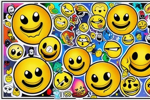 yellow smiley face melting in colofrul fire tattoo idea