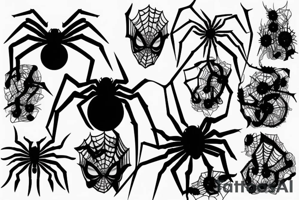 Spider with web arm sleeve tattoo idea
