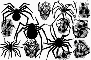 Spider with web arm sleeve tattoo idea