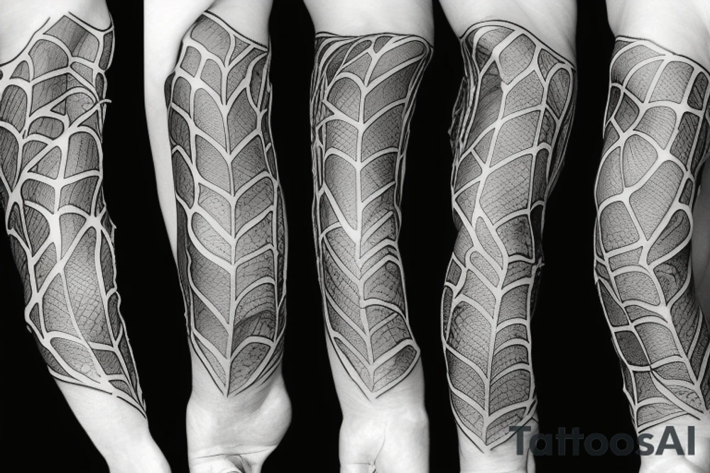 Spider with web arm sleeve tattoo idea