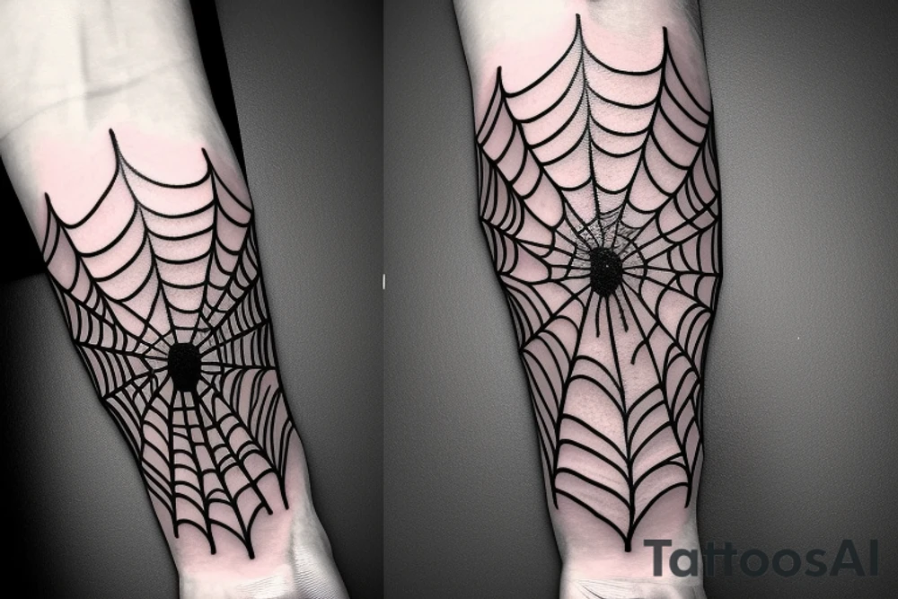 Spider with web arm sleeve tattoo idea