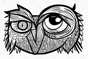 owl with triangle with eye in it tattoo idea