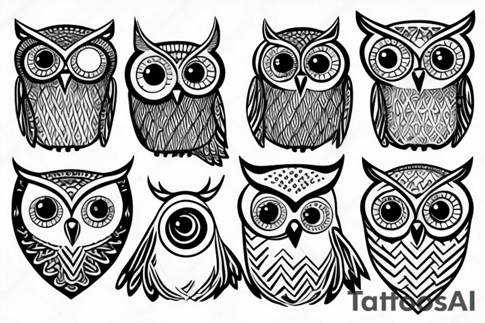 owl with triangle with eye in it tattoo idea