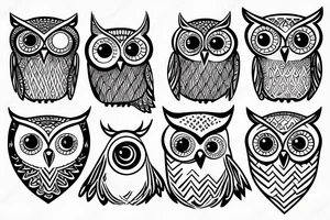 owl with triangle with eye in it tattoo idea