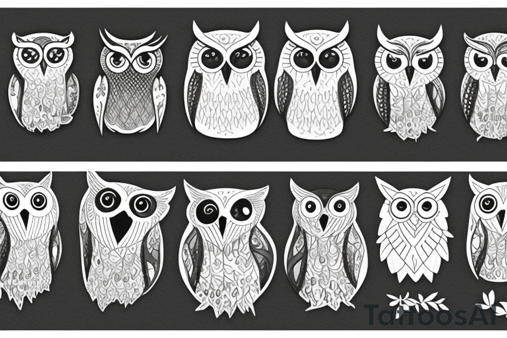 owl in the forest tattoo idea