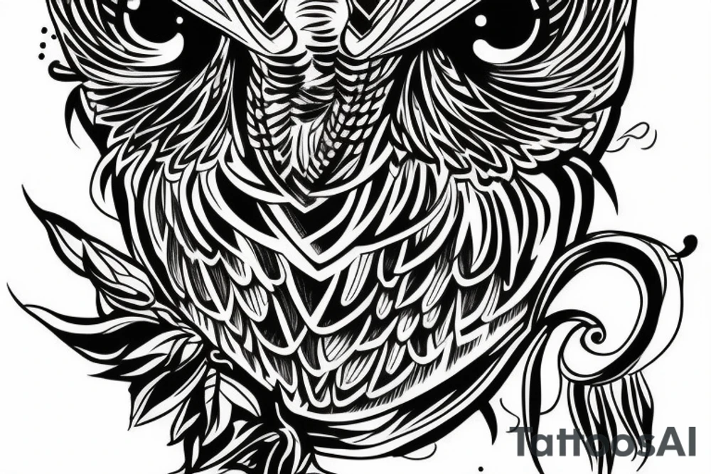 owl sitting tattoo idea