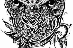 owl sitting tattoo idea