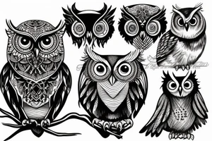 owl sitting tattoo idea