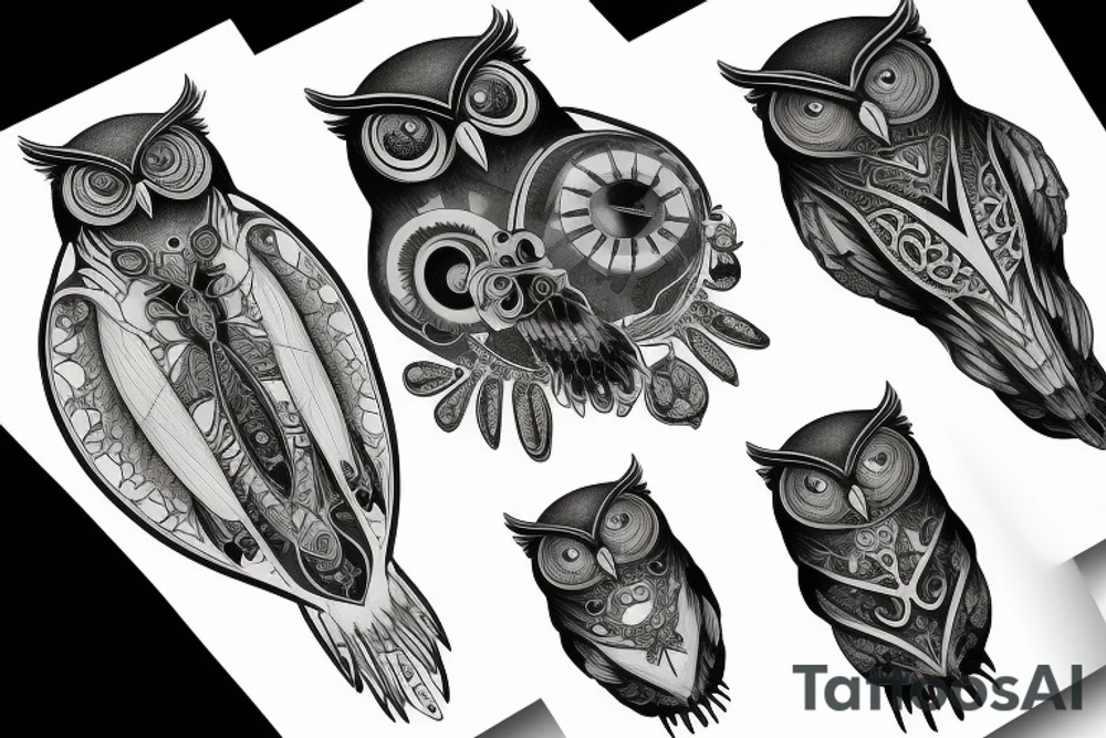 owl sitting tattoo idea