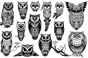 owl sitting tattoo idea