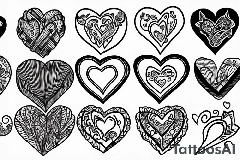 Two connected hearts tattoo idea