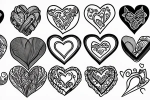 Two connected hearts tattoo idea