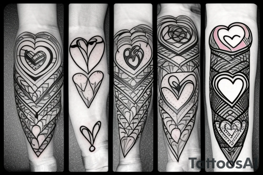 Two connected hearts tattoo idea