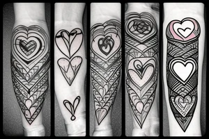 Two connected hearts tattoo idea