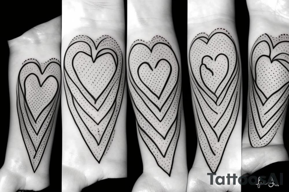 Two big hearts three small hearts tattoo idea