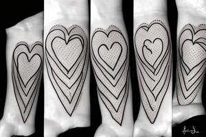 Two big hearts three small hearts tattoo idea