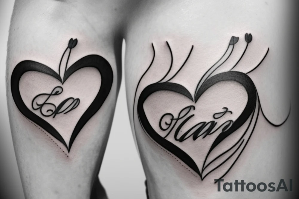3D heart tattoo idea