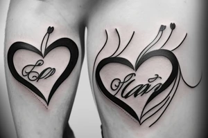 3D heart tattoo idea