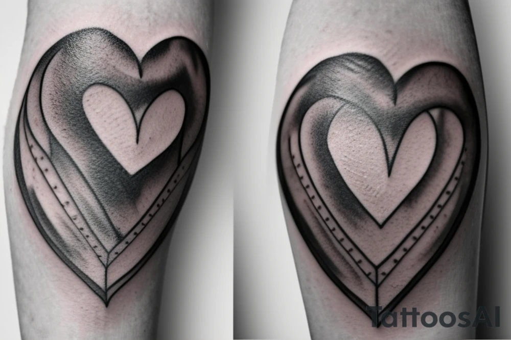 3D heart tattoo idea
