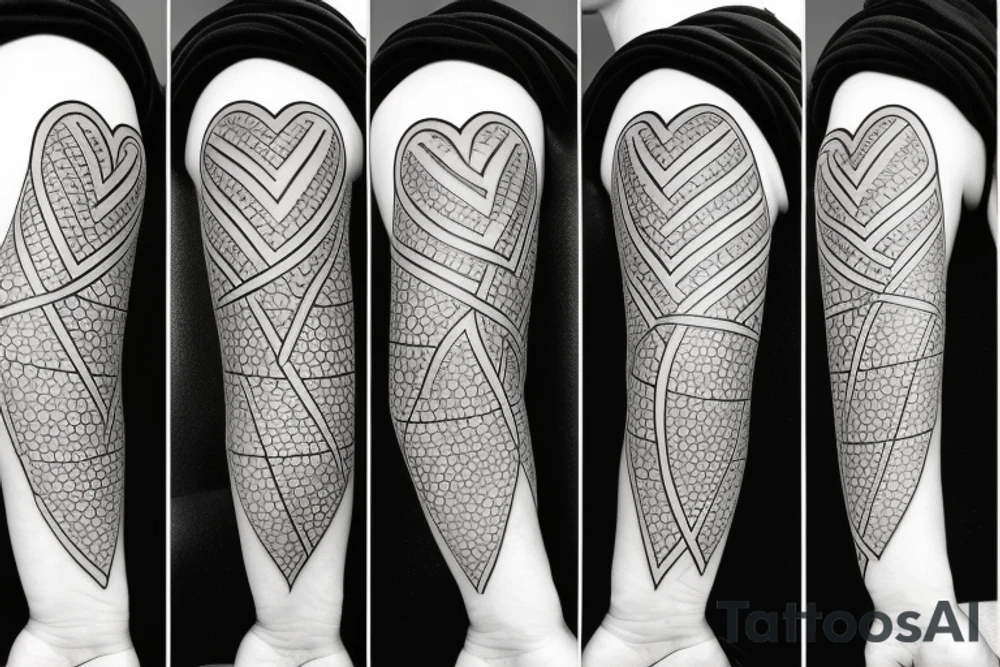 5 3D hearts tattoo idea