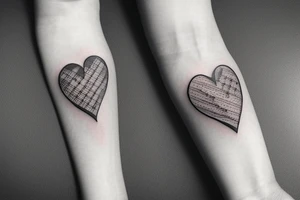 5 hearts plus music tattoo idea