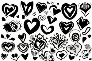 5 small hearts tattoo idea