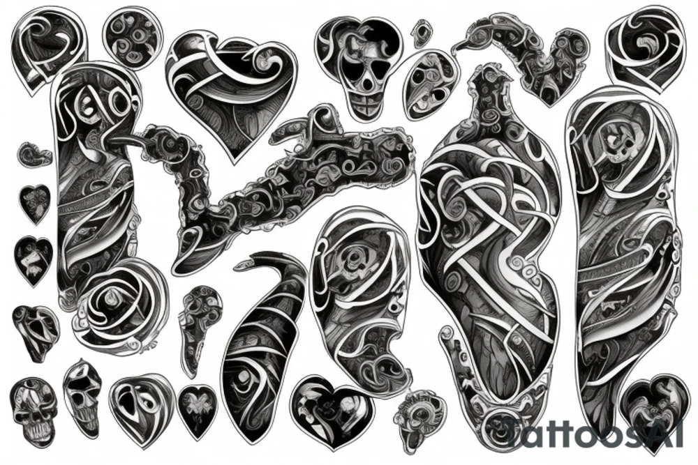 5 hearts tattoo idea