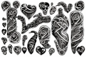 5 hearts tattoo idea
