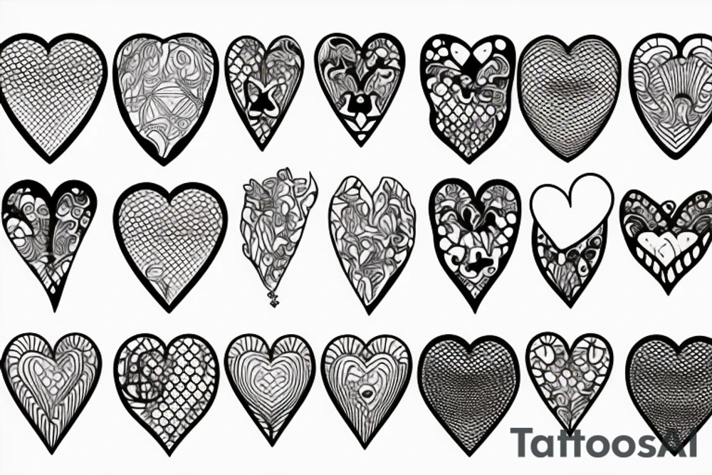 Hearts and music tattoo idea