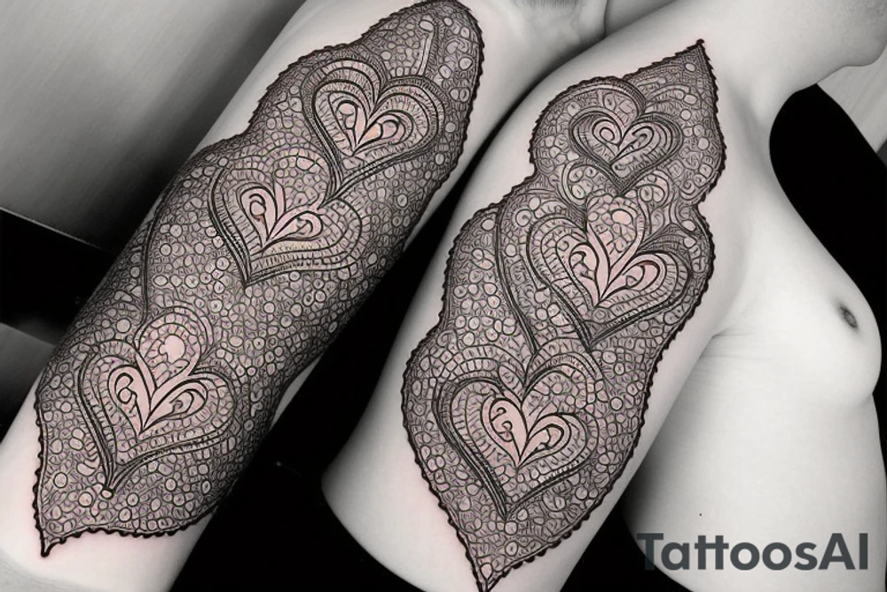 Hearts and music tattoo idea