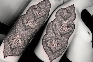 Hearts and music tattoo idea