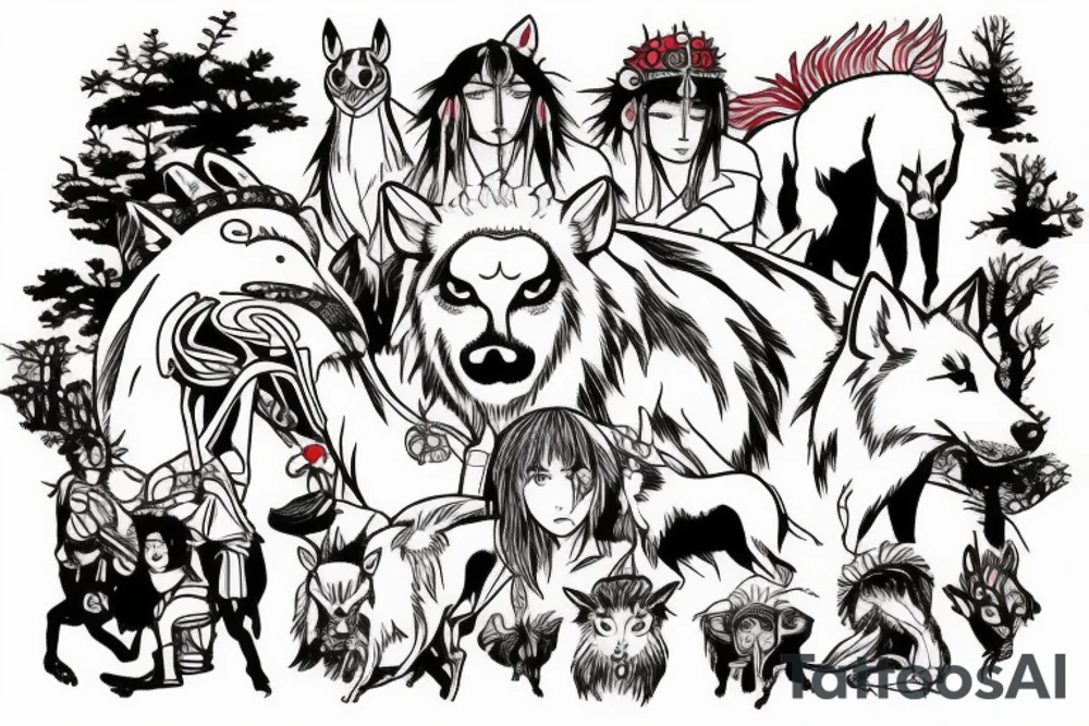 Princess mononoke tattoo idea