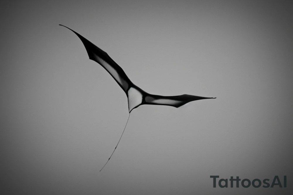 "Please craft a minimalist design for a wrist tattoo that intertwines the symbols of an eagle and a manta ray. Picture a solitary line representing the power and liberty of an eagle as it unfurls its wing. Subsequently, integrate a wave-like pattern that portrays the grace and fluidity of a manta ray gliding through the ocean. These elements should blend seamlessly, resulting in a visually captivating and exquisite design." tattoo idea
