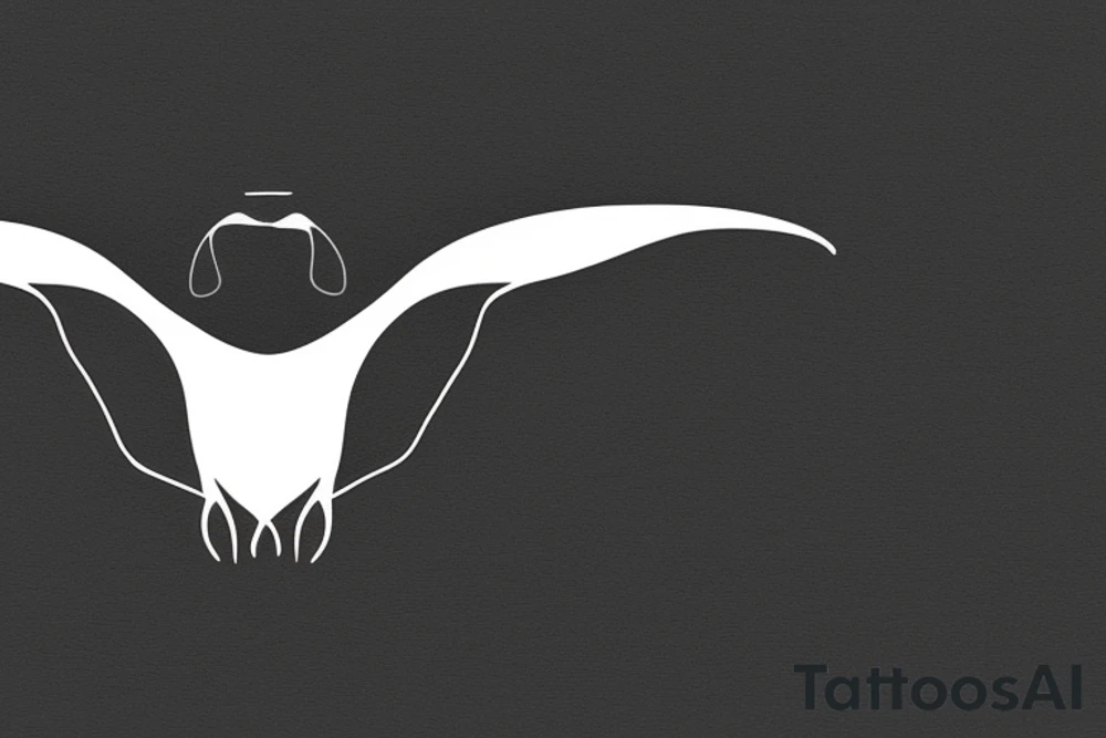 "Please craft a minimalist design for a wrist tattoo that intertwines the symbols of an eagle and a manta ray. Picture a solitary line representing the power and liberty of an eagle as it unfurls its wing. Subsequently, integrate a wave-like pattern that portrays the grace and fluidity of a manta ray gliding through the ocean. These elements should blend seamlessly, resulting in a visually captivating and exquisite design." tattoo idea
