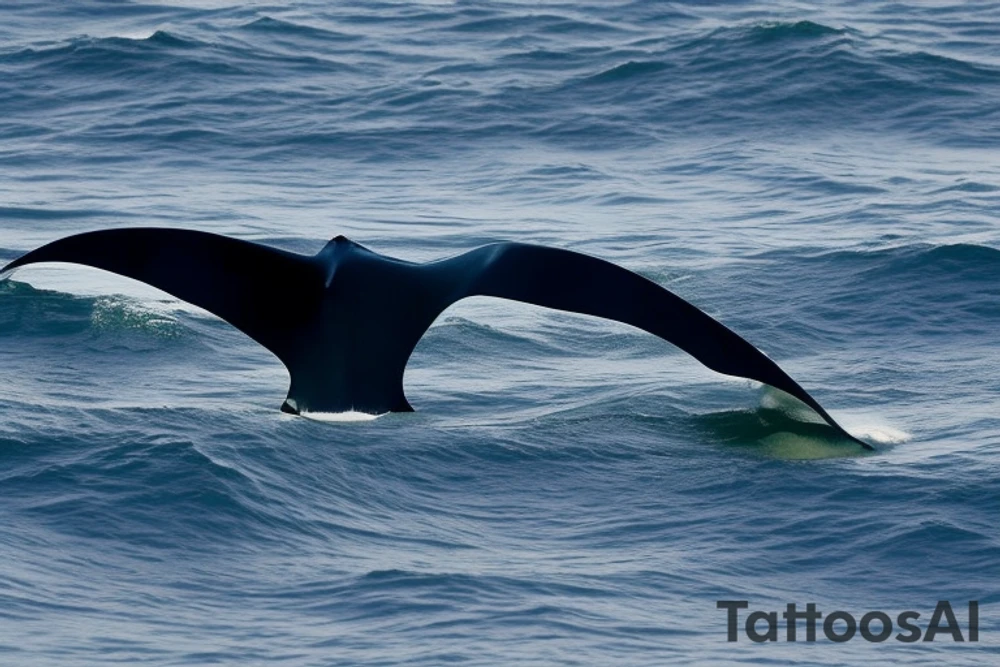 "Please craft a minimalist design for a wrist tattoo that intertwines the symbols of an eagle and a manta ray. Picture a solitary line representing the power and liberty of an eagle as it unfurls its wing. Subsequently, integrate a wave-like pattern that portrays the grace and fluidity of a manta ray gliding through the ocean. These elements should blend seamlessly, resulting in a visually captivating and exquisite design." tattoo idea