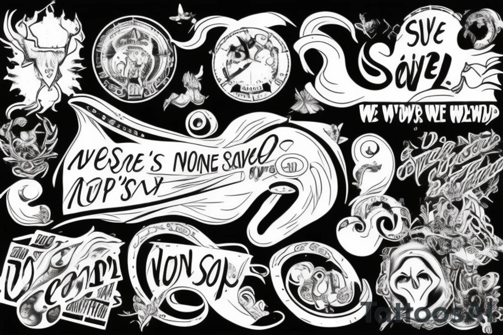 We're going down in a spiral to the ground
No one, no one's gonna save us now, not even God
No one saved us, no one's gonna save us tattoo idea