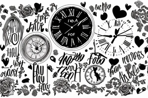 Clock with the words Amor Fati tattoo idea