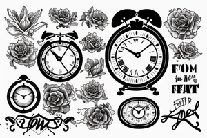 Clock with the words Amor Fati tattoo idea