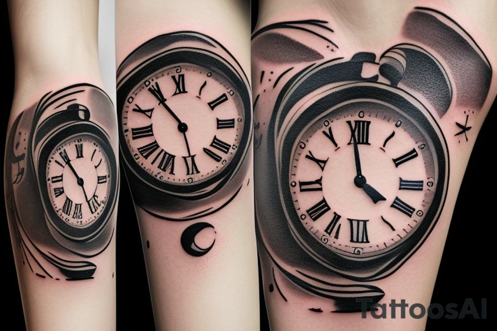 Clock with the words Amor Fati tattoo idea