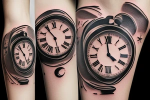 Clock with the words Amor Fati tattoo idea