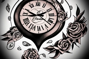 Clock with the words Amor Fati tattoo idea