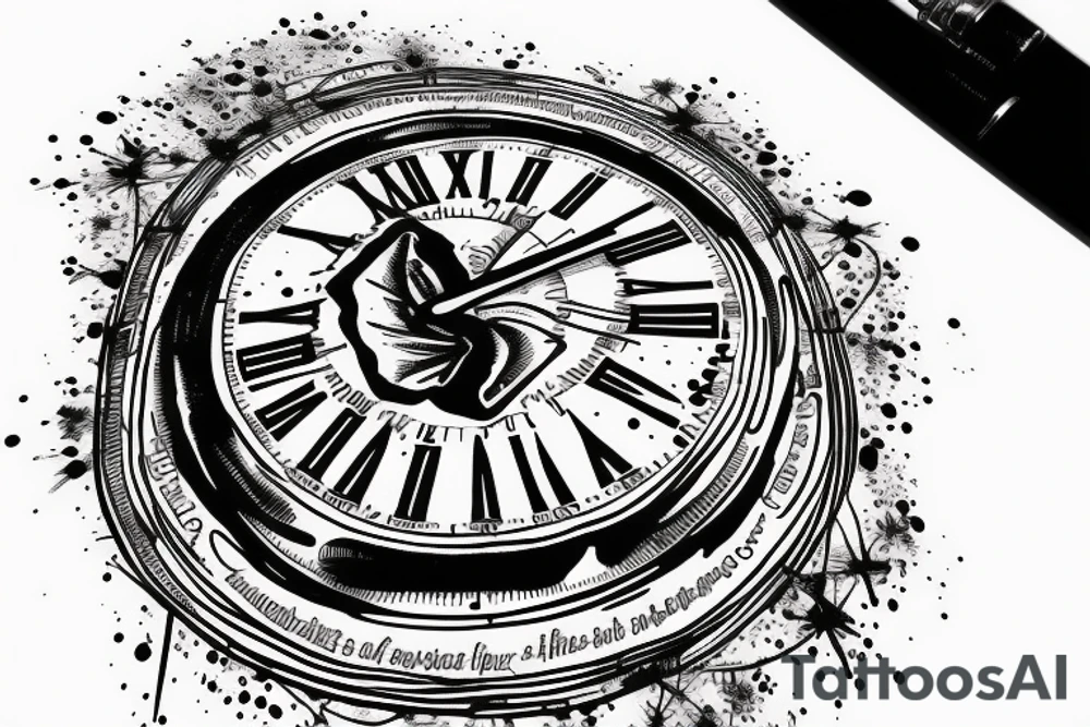 Clock with the words Amor Fati tattoo idea