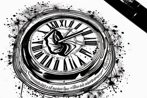 Clock with the words Amor Fati tattoo idea